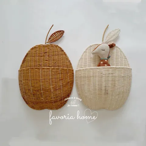 Giỏ mây tre treo tường hình quả lê ngộ nghĩnh decor phòng chụp ảnh