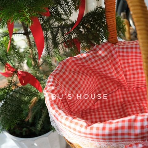 Giỏ mây picnic nhỏ xinh phụ kiện chụp ảnh dã ngoại, noel, decor tết