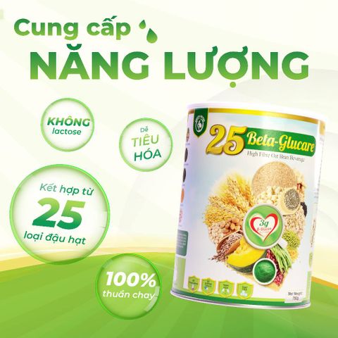 Sữa Hạt Ngũ Cốc 25 Beta Glucare - Duy Trì Đường Huyết - Tảo Xoắn Spirulina & Vitamin B - Lon 750gr Nhập Khẩu Từ Malaysia