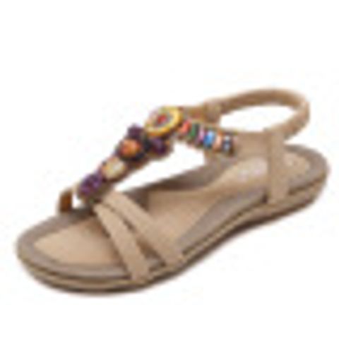 Dép Sandal Bohemian Phong Cách Dân Tộc Mùa Hè 2025 Cho Nữ - Dép Đính Hạt Cổ Điển Cỡ Lớn Tiện Dụng Bãi Biển