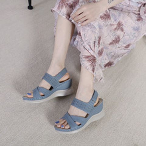 Giày Sandal Nữ Đế Xuồng 6Cm Quai Chéo Thời Trang Âu Mỹ 2024 - Sang Trọng Đi Làm, Đi Chơi, Đi Tiệc - Thương Hiệu Siketu