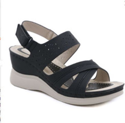 Giày Sandal Nữ Đế Xuồng 6Cm Quai Chéo Thời Trang Âu Mỹ 2024 - Sang Trọng Đi Làm, Đi Chơi, Đi Tiệc - Thương Hiệu Siketu