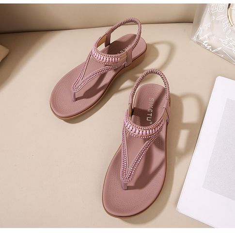 Giày Sandal Nữ Siketu, Dép Xỏ Ngón Quai Hậu Đế Bệt, Đế Cao 3cm Thời Trang Đi Học, Đi Làm, Đi Chơi - Màu Xanh Đậm, Hồng Tím