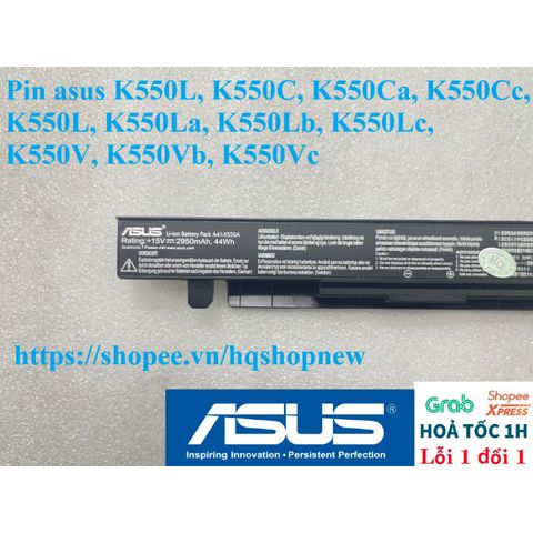 Pin Laptop Asus Chính Hãng K550, K550C, K550Ca, K550Cc - 4 Cell 2600mAh, Zin 2950mAh, Bảo Hành 100% - Phụ Kiện Giá Rẻ