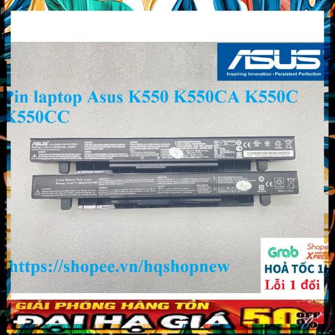 Pin Laptop Asus K550 K550CA K550C K550CC - Zin Chính Hãng 2600mAh, Bảo Hành Đổi Mới, Chất Lượng Tốt Nhất