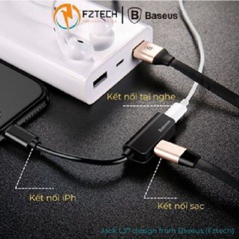 Cáp Chuyển Đổi Type-C Sang Audio 3.5mm + Cổng Sạc Type-C Base L40 - Phụ Kiện Chất Lượng Cao, Thiết Kế Chắc Chắn, Dễ Dàng Sử Dụng