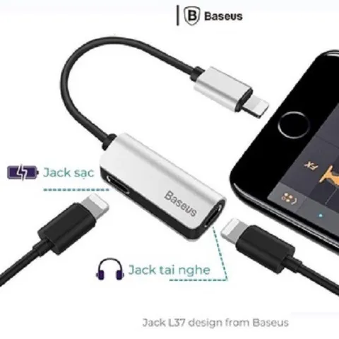 Cáp Chuyển Đổi Type-C Sang Audio 3.5mm + Cổng Sạc Type-C Base L40 - Phụ Kiện Chất Lượng Cao, Thiết Kế Chắc Chắn, Dễ Dàng Sử Dụng