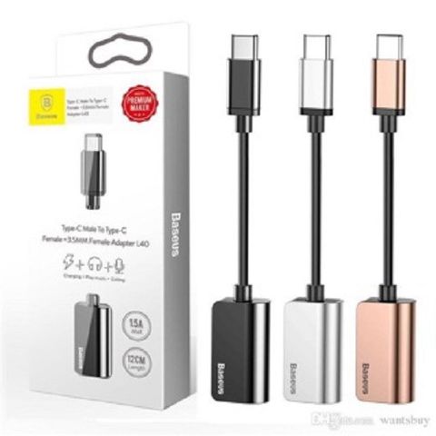 Cáp Chuyển Đổi Type-C Sang Audio 3.5mm + Cổng Sạc Type-C Base L40 - Phụ Kiện Chất Lượng Cao, Thiết Kế Chắc Chắn, Dễ Dàng Sử Dụng