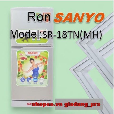 Ron Tủ Lạnh Sanyo SR-18TN(MH) Kiểu Gài - Ron Cao Su Thay Thế Dễ Dàng, 510x830mm cho Cửa Tủ Lạnh Hút Chặt, Hàng Giao Toàn Quốc