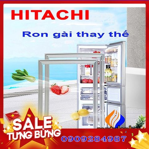 Ron cửa tủ lạnh Hitachi R-T190EG1D - Ron cao su và nam châm thay thế, kích thước ngăn đá 485x455, ngăn mát 485x780