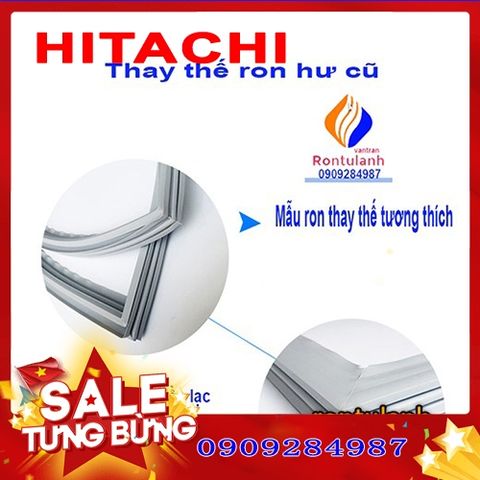Ron cửa tủ lạnh Hitachi R-T190EG1D - Ron cao su và nam châm thay thế, kích thước ngăn đá 485x455, ngăn mát 485x780