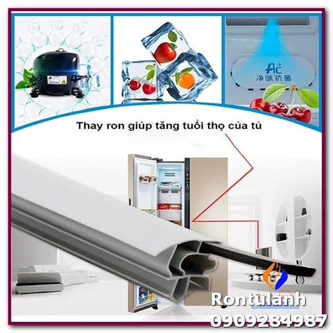 Ron Tủ Lạnh Sharp SJ-S2400-SL - Ron Cao Su Thay Thế Dễ Dàng, Phục Hồi Độ Kín Hơi cho Tủ Lạnh, Giao Hàng Toàn Quốc