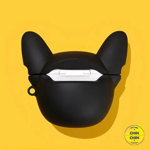 Case Vỏ Bọc AirPods Chó Bull Kính Vàng - Phụ Kiện Silicone Chất Lượng Cho AirPods 1 2 PRO, Bảo Vệ Tai Nghe Thời Trang