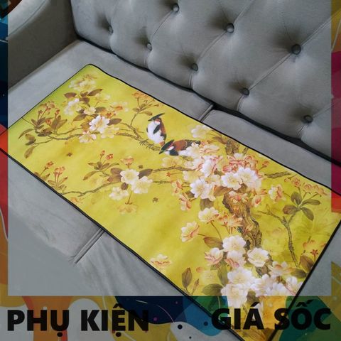 Miếng Lót Chuột Gỗ Mai Vàng 90x40cm - Pad Chống Nước, Dày 3mm, Bàn Di Chuột Chuyên Game Thao Tác Nhanh Nhạy