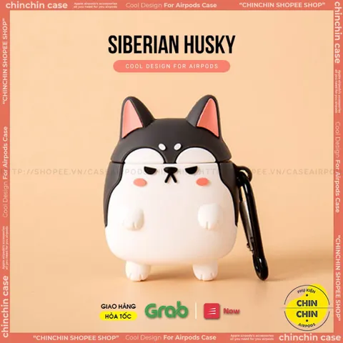 Vỏ Bọc AirPods Chó Shiba Bằng Silicon Dẻo - Phụ Kiện Hộp Sạc Tai Nghe AirPods 1 2 Chất Lượng Cao