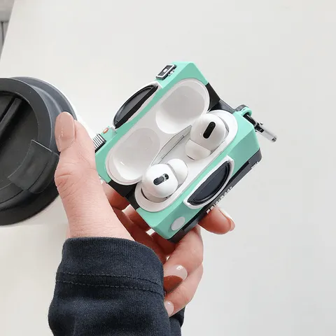Case Vỏ Bọc Silicon Mềm AirPods 1 2 PRO - Hình Máy Ảnh Polarbear Cho Hộp Sạc Tai Nghe Không Dây