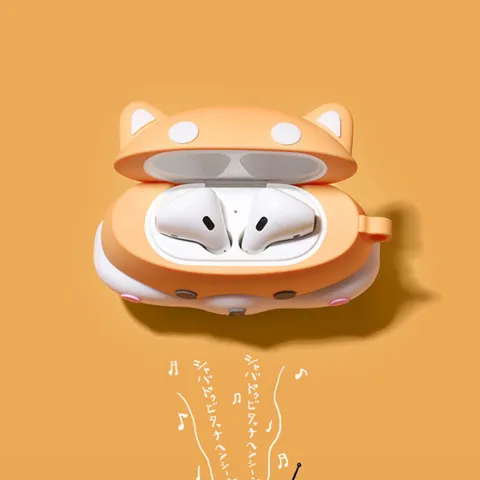 Vỏ Bọc AirPods Chó Shiba Inu - Case Silicon Mềm Cho Tai Nghe AirPods 1 2 PRO - Phụ Kiện Dễ Thương Chính Hãng