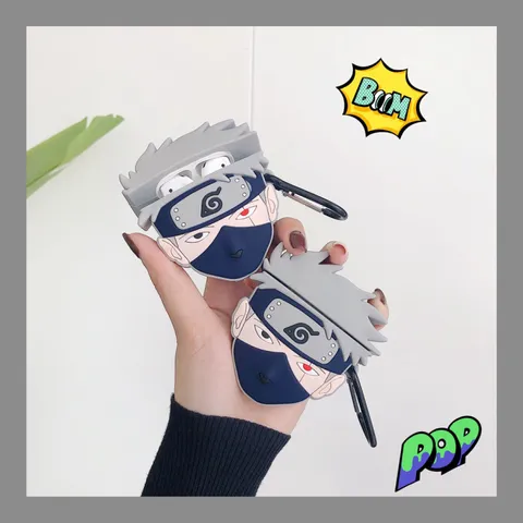 Vỏ Bọc AirPods Naruto Kakashi - Case Silicon Dẻo Siêu Cute Cho Hộp Sạc Tai Nghe AirPods 1 2 Chất Lượng Cao
