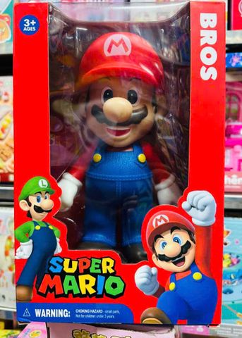 Mô hình thợ sửa ống nước Super Mario 26cm trong game cứu công chúa nấm mã 6001, chất liệu nhựa mềm