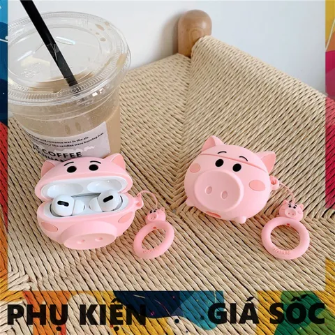 Ốp Lưng AirPods Heo Hồng - Vỏ Bọc Silicone Dẻo Cho Tai Nghe AirPods 1, 2, Pro - Phụ Kiện Siêu Cute, Bảo Vệ Chất Lượng