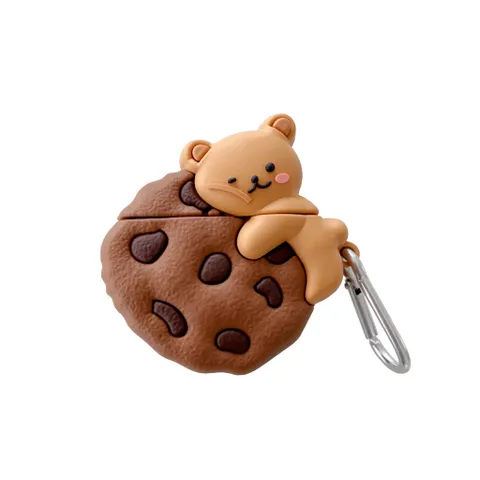 Vỏ Bọc AirPods Gấu Nâu Bánh Quy - Case Silicon Dẻo Chất Lượng cho Tai Nghe AirPods 1 2 - Phụ Kiện Siêu Cute