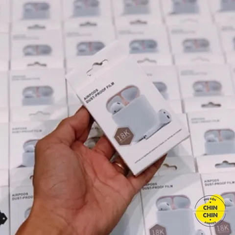 Miếng Dán Kim Loại Chống Bám Bẩn Bảo Vệ AirPods 1 2 Pro - Phụ Kiện Chống Bụi Kim Loại Chất Lượng Cao