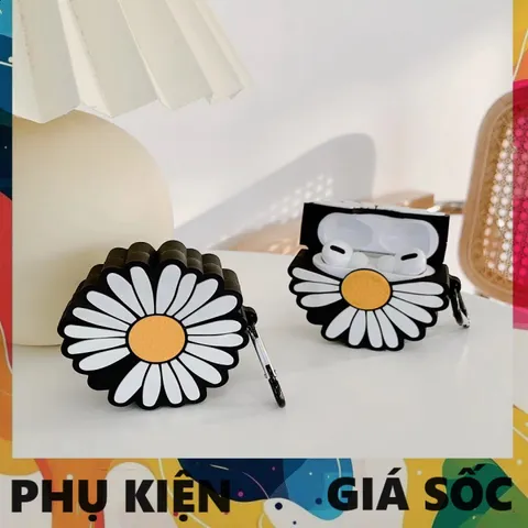 Vỏ Bọc AirPods Hoa Cúc Silicone Dẻo Cao Cấp Cho Hộp Sạc Tai Nghe AirPods 1 2 PRO - Phụ Kiện Siêu Cute