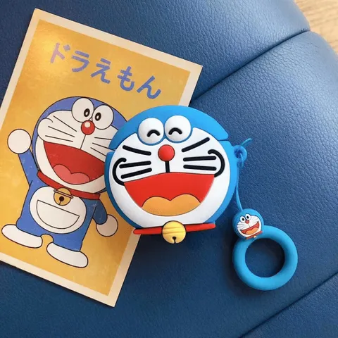 Vỏ Bọc AirPods Silicon Dẻo Doraemon - Phụ Kiện Bảo Vệ Tai Nghe AirPods 1 2 Chống Va Đập, Thiết Kế Cute
