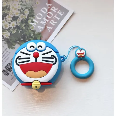 Vỏ Bọc AirPods Silicon Dẻo Doraemon - Phụ Kiện Bảo Vệ Tai Nghe AirPods 1 2 Chống Va Đập, Thiết Kế Cute