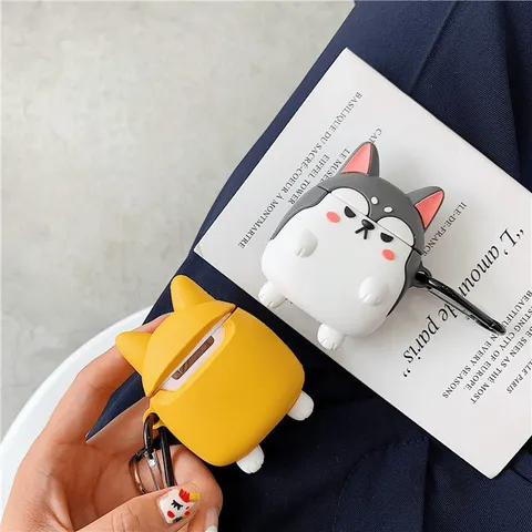 Vỏ Bọc AirPods Chó Shiba - Case Silicon Dẻo Cho Hộp Sạc Tai Nghe AirPods 1 2, Phụ Kiện Thời Trang Chó Cưng