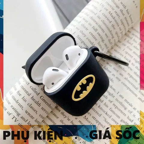 Vỏ Bọc AirPods Silicon Dẻo Người Dơi - Case TAI NGHE AirPods 1 2 Hộp Sạc Cute Chất Lượng Cao