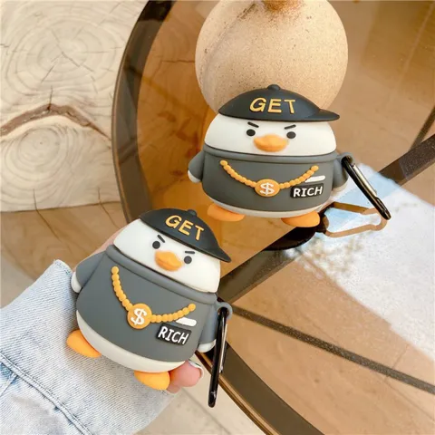 Vỏ Bọc Silicon AirPods Vịt HipHop RICH - Phụ Kiện Tai Nghe AirPods 1 2 PRO Chất Lượng Cao, Thiết Kế Đẹp, Bảo Vệ Tối Ưu
