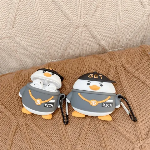 Vỏ Bọc Silicon AirPods Vịt HipHop RICH - Phụ Kiện Tai Nghe AirPods 1 2 PRO Chất Lượng Cao, Thiết Kế Đẹp, Bảo Vệ Tối Ưu