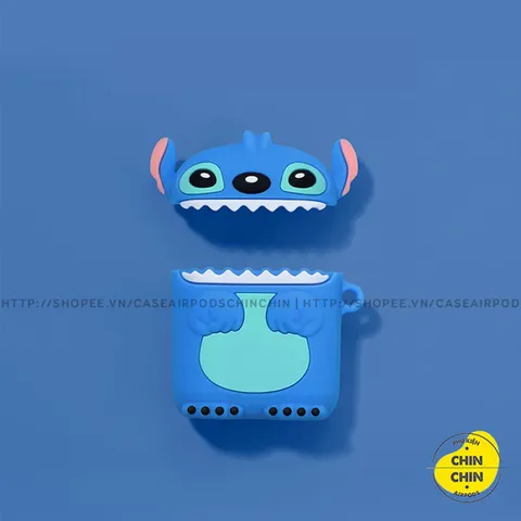 Vỏ Bọc Airpods Silicon Dẻo (Stitch Xanh) Cho Tai Nghe AirPods 1 2 PRO - Phụ Kiện Thời Trang Đáng Yêu