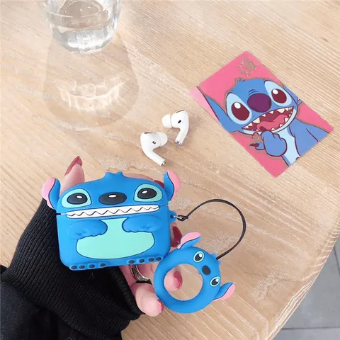 Vỏ Bọc Airpods Silicon Dẻo (Stitch Xanh) Cho Tai Nghe AirPods 1 2 PRO - Phụ Kiện Thời Trang Đáng Yêu