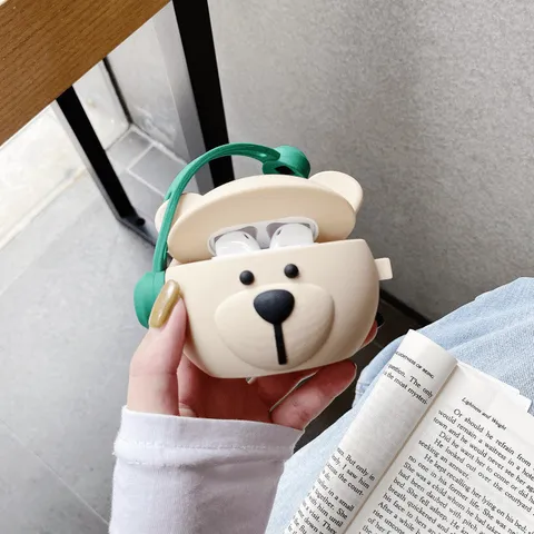 Vỏ Bọc AirPods Silicon Dẻo Gấu Bear Music - Phụ Kiện Tai Nghe AirPods 1 2 Siêu Cute và Chất Lượng