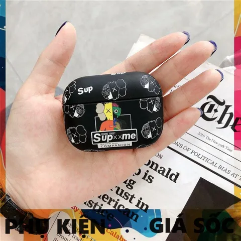 Vỏ Bọc AirPods KawsxSup - Chất Liệu Nhựa Dẻo TPU Cho Hộp Sạc Tai Nghe AirPods PRO, Bảo Vệ Thời Trang và Chống Bám Bẩn