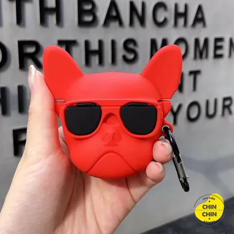 Vỏ Bọc Silicon Chó Bull cho AirPods 1 2 PRO - Phụ Kiện Tai Nghe Đựng Sạc Chất Liệu Mềm Dẻo