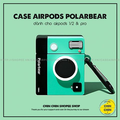 Vỏ Bọc Silicon Airpods (Máy Ảnh Polarbear) - Phụ Kiện Hộp Sạc Tai Nghe AirPods 1, 2, PRO Chất Lượng Cao