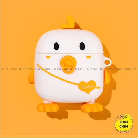 Vỏ Bọc AirPods Silicon Hình Vịt Baby Đeo Túi - Phụ Kiện Độc Đáo Cho AirPods 1 2 PRO