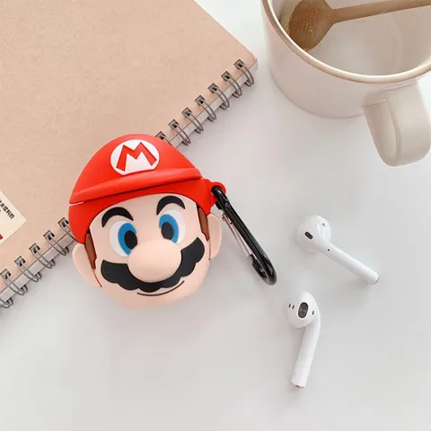 Vỏ Bọc Silicon Siêu Cute cho AirPods 1 2 PRO - Phụ Kiện Super Mario Hợp Thời Trang cho Hộp Sạc Tai Nghe