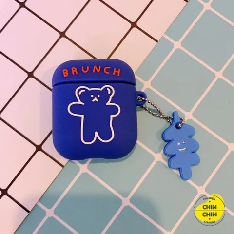 Vỏ Bọc AirPods Gấu Bear Brunch Brother - Phụ Kiện Silicon Dẻo Siêu Cute Cho Hộp Sạc Tai Nghe AirPods 1 2 PRO