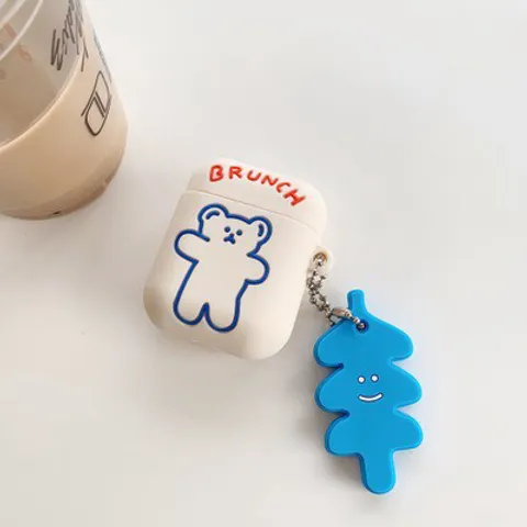 Vỏ Bọc AirPods Gấu Bear Brunch Brother - Phụ Kiện Silicon Dẻo Siêu Cute Cho Hộp Sạc Tai Nghe AirPods 1 2 PRO