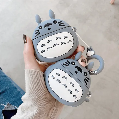 Vỏ Bọc AirPods Silicon Mèo Totoro - Phụ Kiện Tai Nghe Không Dây AirPods 1 2 PRO Chất Dẻo, Thiết Kế Dễ Thương