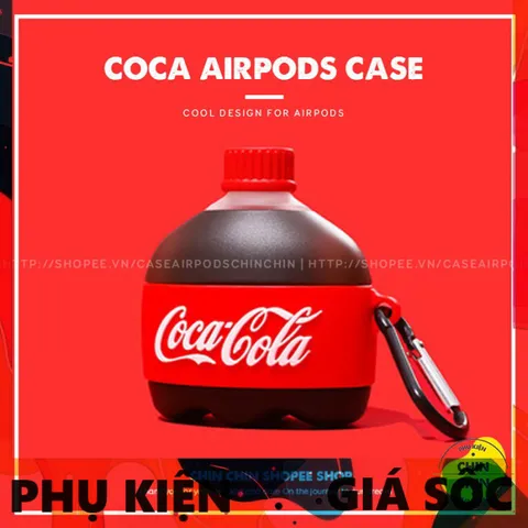 Vỏ Bọc AirPods Chai Coca Cola - Phụ Kiện Silicone Cho Tai Nghe AirPods 1 2 Pro, Bảo Vệ Chống Trầy Xước, Thiết Kế Độc Đáo