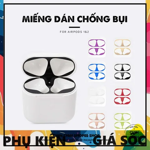 Miếng Dán Kim Loại Bảo Vệ AirPods Pro - Chống Bám Bẩn, Chống Bụi, Dễ Dàng Lắp Đặt và Thay Thế - Phụ Kiện Thời Trang Cao Cấp