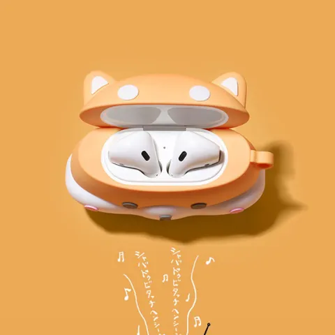 Case Vỏ Bọc Airpods Chó Shiba Inu Dễ Thương - Phụ Kiện Silicon Mềm Cho Hộp Sạc Tai Nghe AirPods 1 2 PRO