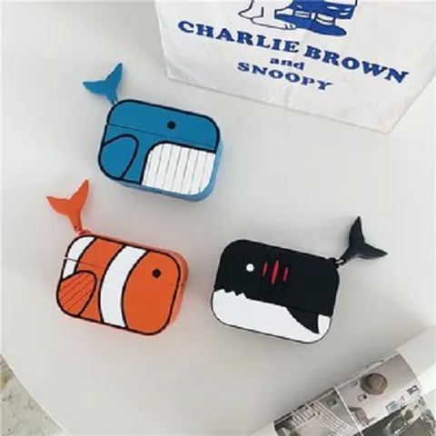 Vỏ Bọc Airpods Silicon Dẻo - Case Airpod Cá Nemo / Cá Voi Chất Lượng Cho AirPods 1 2 - Phụ Kiện Siêu Cute