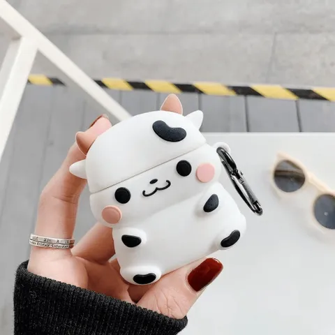 Vỏ Bọc Silicon Dẻo AirPods - Bò Sữa Cute Cho Tai Nghe AirPods 1, 2 và PRO - Phụ Kiện Âm Thanh Thời Trang