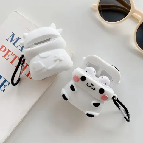 Vỏ Bọc Silicon Dẻo AirPods - Bò Sữa Cute Cho Tai Nghe AirPods 1, 2 và PRO - Phụ Kiện Âm Thanh Thời Trang